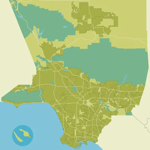 Map of LA County which Metro serves